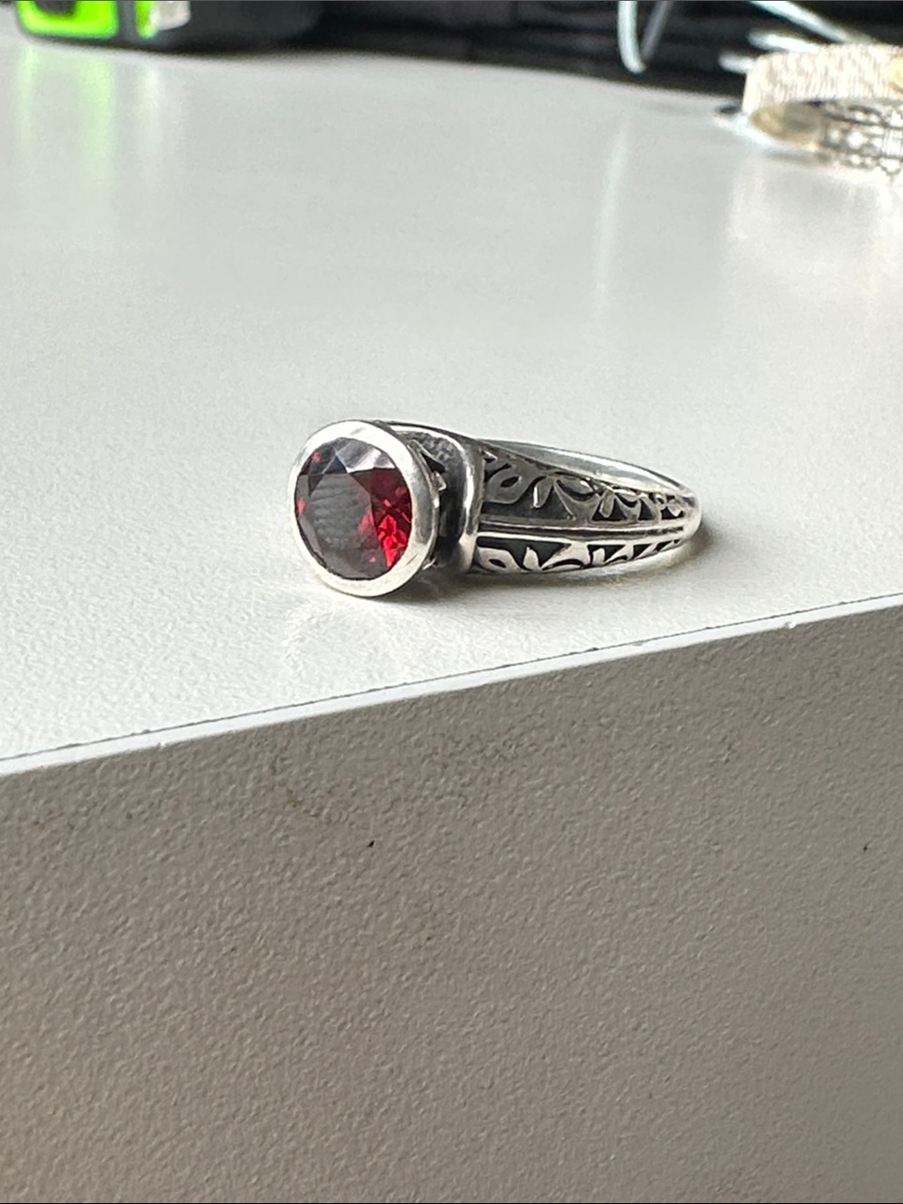 Sterling Silver Women’s Garnet Ring